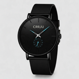 Herren Uhr Schwarz Blau - Wasserdichte Luxuriöse Quarzuhr