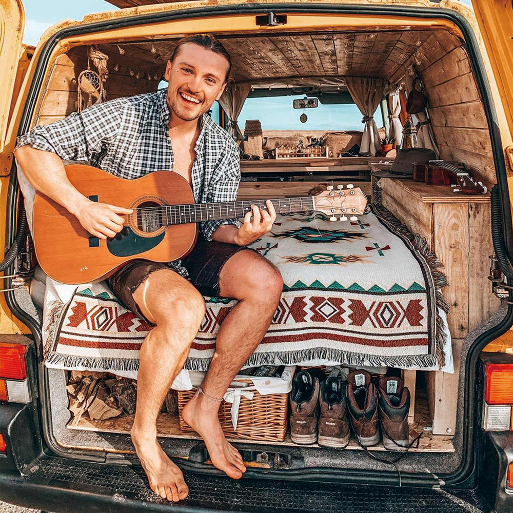 outdoor equipment : Boho Picnic Blanket - Trendy Bohemian Deken voor Je Buitenactiviteiten in van Pantino
