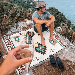 outdoor equipment : Boho Picnic Blanket - Trendy Bohemian Deken voor Je Buitenactiviteiten in van Pantino