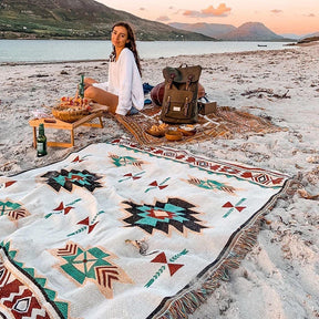 outdoor equipment : Boho Picnic Blanket - Trendy Bohemian Deken voor Je Buitenactiviteiten in E van Pantino