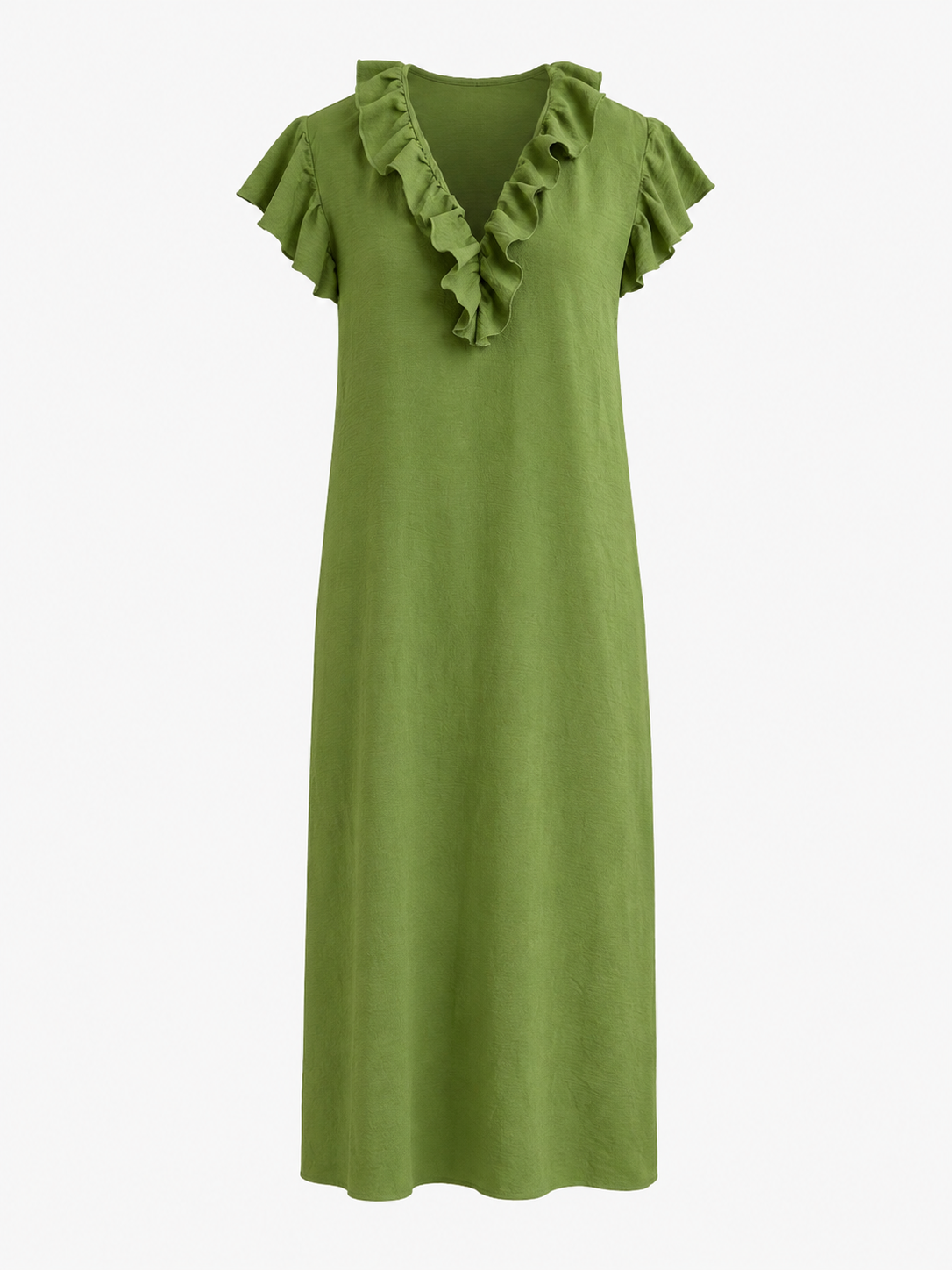 Dames Jurken : Boho Dames Maxi Jurk – Losvallende Jurk met V-hals, Zakken en Korte Mouwen in van Pantinoshop