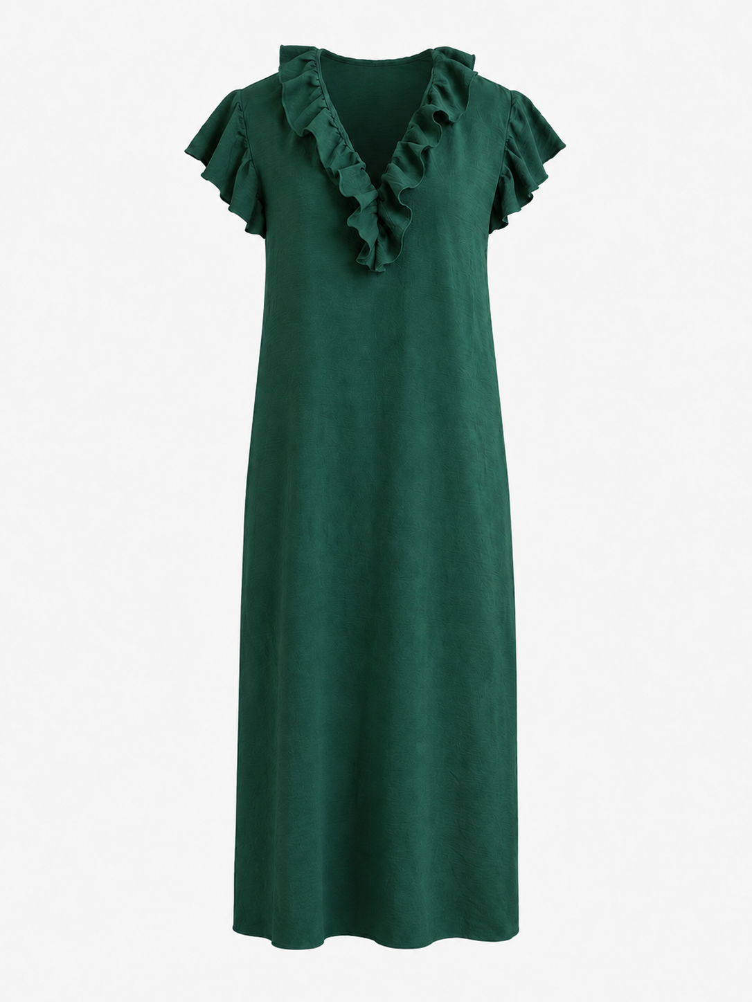 Dames Jurken : Boho Dames Maxi Jurk – Losvallende Jurk met V-hals, Zakken en Korte Mouwen in van Pantinoshop