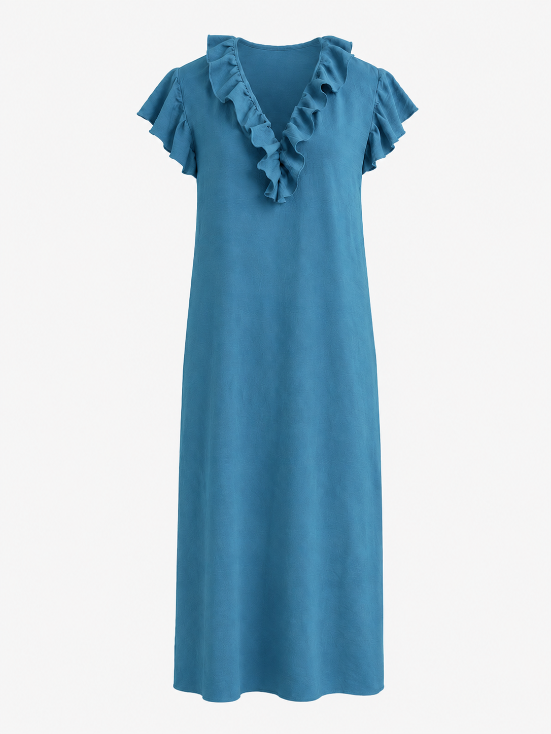 Dames Jurken : Boho Dames Maxi Jurk – Losvallende Jurk met V-hals, Zakken en Korte Mouwen in van Pantinoshop