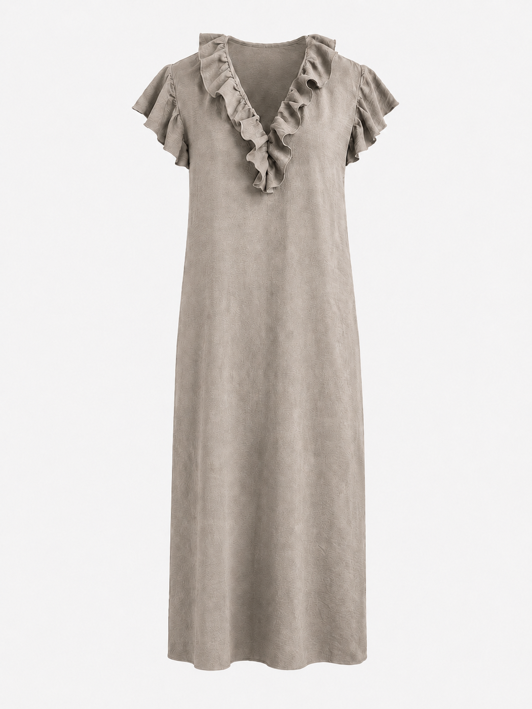 Dames Jurken : Boho Dames Maxi Jurk – Losvallende Jurk met V-hals, Zakken en Korte Mouwen in van Pantinoshop