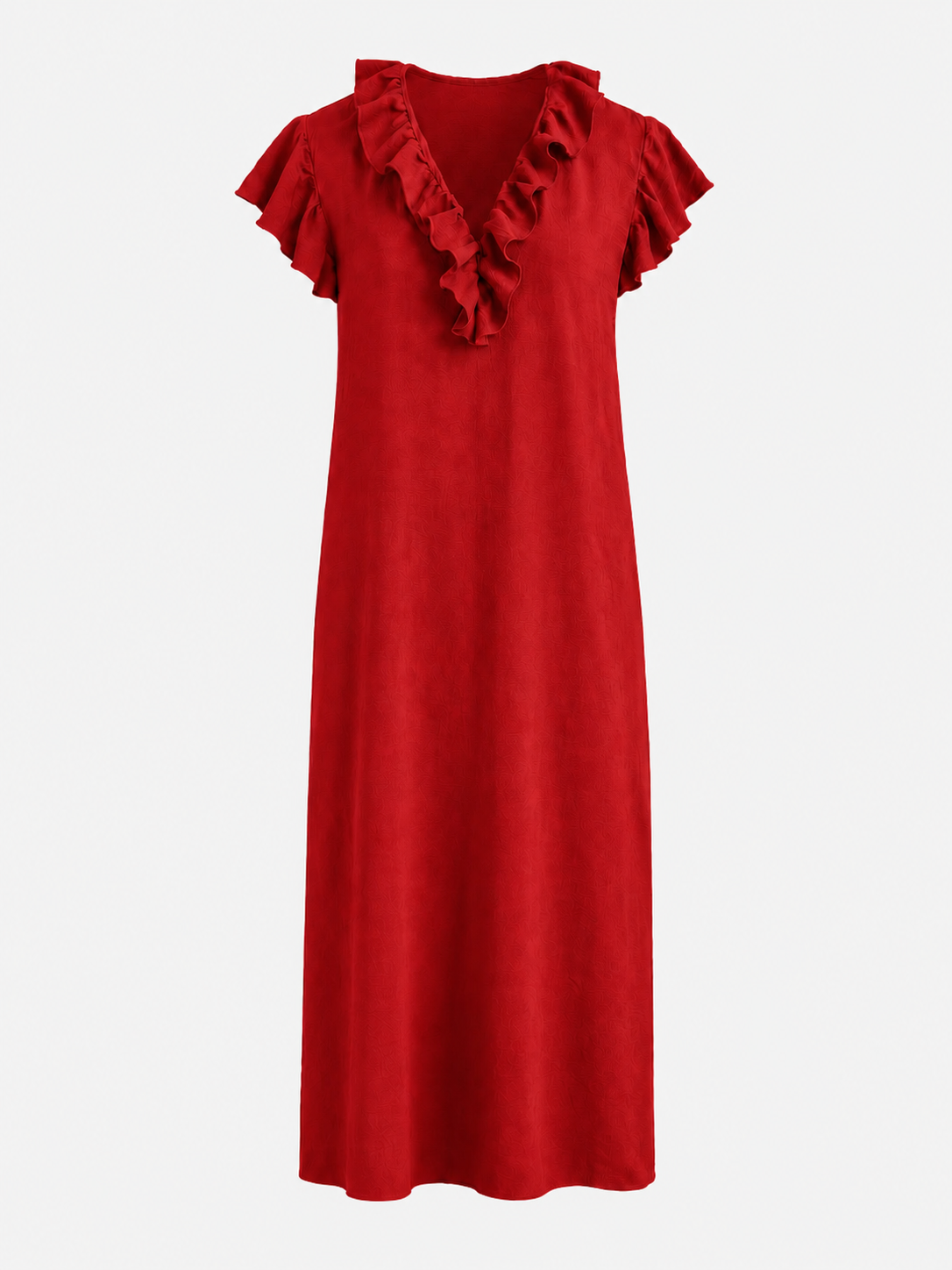 Dames Jurken : Boho Dames Maxi Jurk – Losvallende Jurk met V-hals, Zakken en Korte Mouwen in van Pantinoshop
