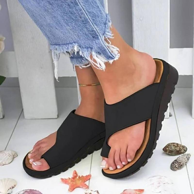 Sandals : Sandalen Dames Zwart - Orthopedische - Ideaal voor Dagelijks Comfort en Ergonomische Ondersteuning in Zwart van Pantino