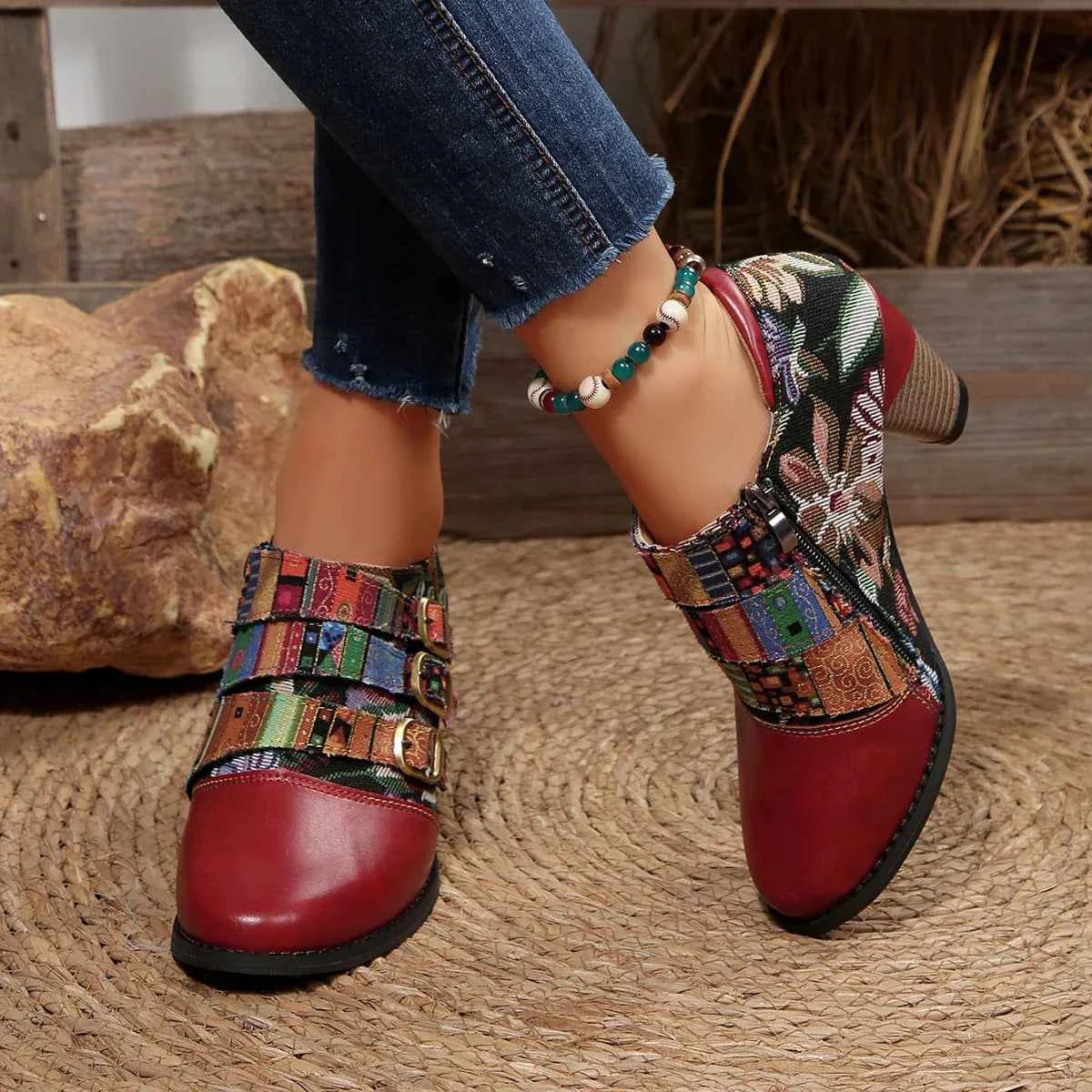 Bottes pour femmes : Laarzen Dames Boho Korte Leder – Premium Kwaliteit in van Pantino