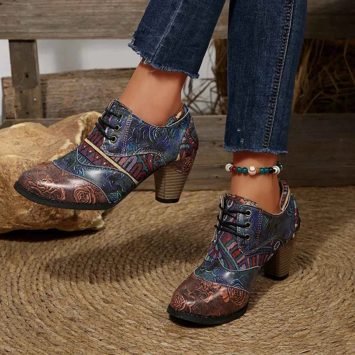Bottes pour femmes : Laarzen Dames Boho Korte Leder – Premium Kwaliteit in van Pantino