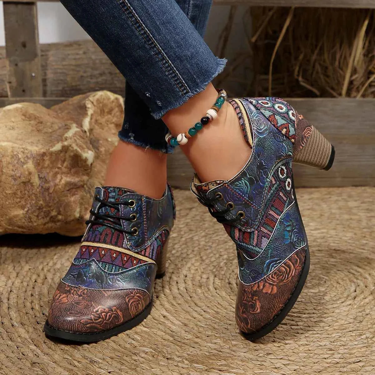 Bottes pour femmes : Laarzen Dames Boho Korte Leder – Premium Kwaliteit in van Pantino