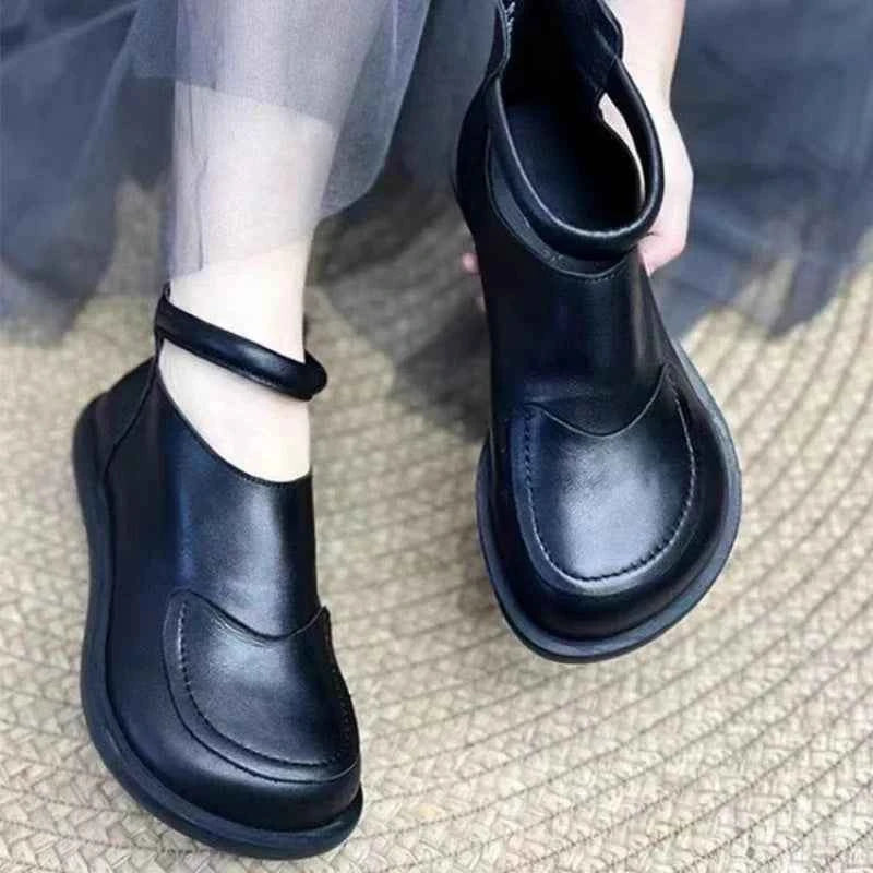 Bottes décontractées pour femmes : Zwarte Dames Casual Enkellaarsjes Ronde Neus in van Pantinoshop