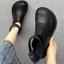 Bottes décontractées pour femmes : Zwarte Dames Casual Enkellaarsjes Ronde Neus in Zwart van Pantinoshop