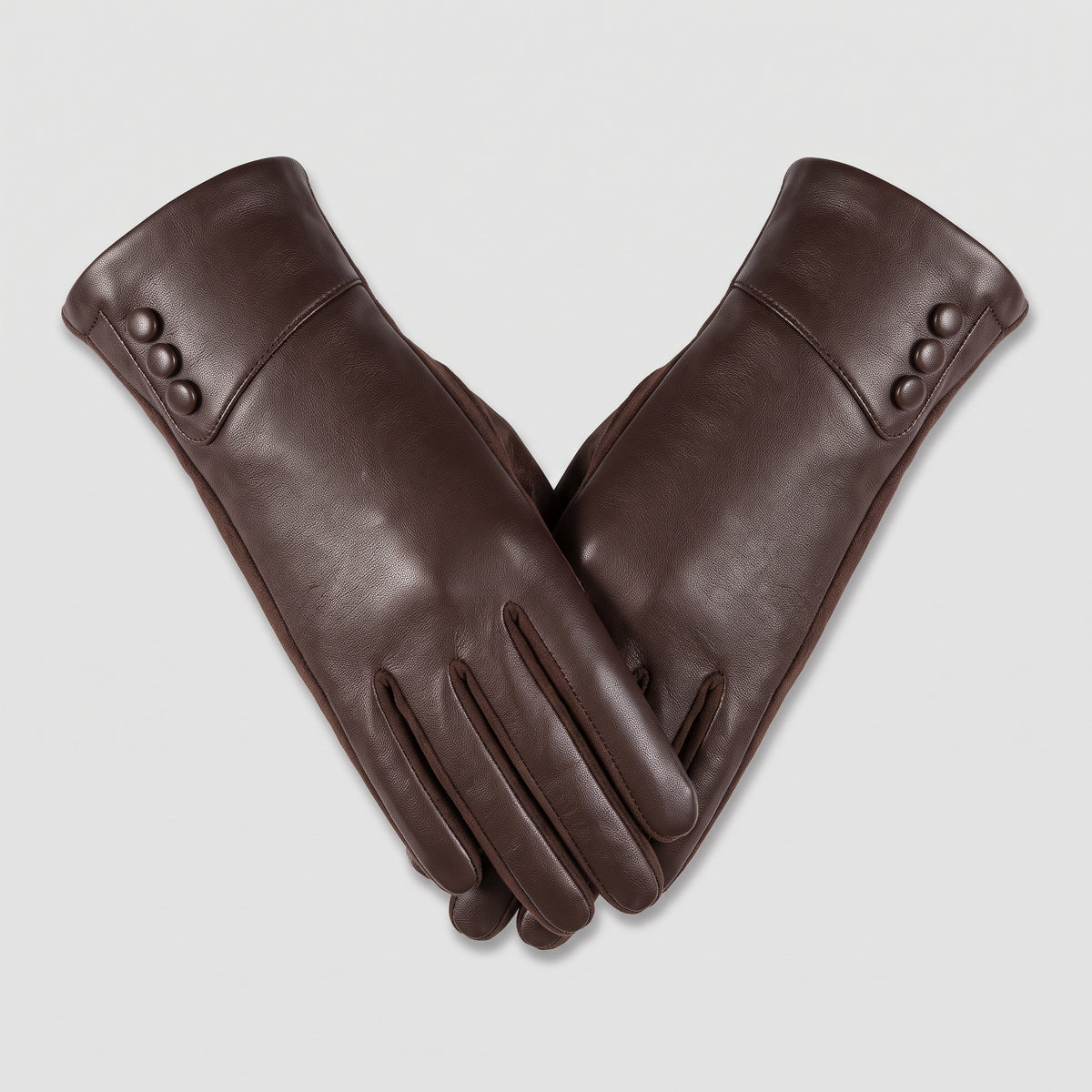 Gloves : Handschoenen Rood - Luxe Leren voor Koude Dagen in donkerbruin van Pantinoshop