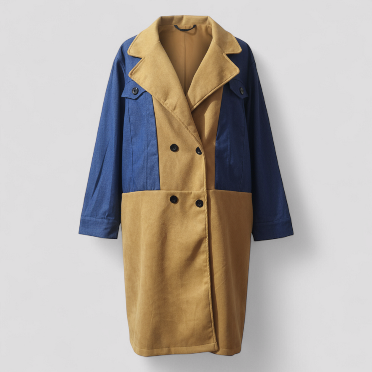 Clothes : Jas Dames Blauw - Elegante Lange in Blauw van Pantino