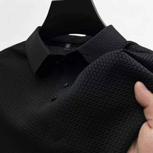Men's Top Clothes : Polo Heren Ademend van Zacht Katoen met Korte Mouwen voor de Zomer in Nero van Pantinoshop