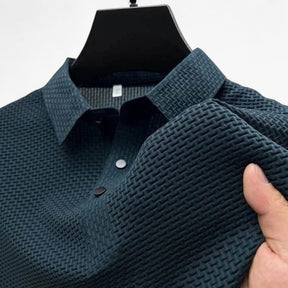 Men's Top Clothes : Polo Heren Ademend van Zacht Katoen met Korte Mouwen voor de Zomer in Blu van Pantinoshop