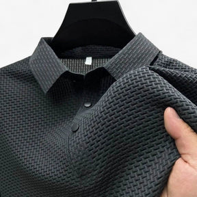 Men's Top Clothes : Polo Heren Ademend van Zacht Katoen met Korte Mouwen voor de Zomer in Grigio van Pantinoshop