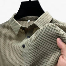 Men's Top Clothes : Polo Heren Ademend van Zacht Katoen met Korte Mouwen voor de Zomer in Khaki van Pantinoshop