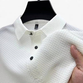 Men's Top Clothes : Polo Heren Ademend van Zacht Katoen met Korte Mouwen voor de Zomer in Bianco van Pantinoshop