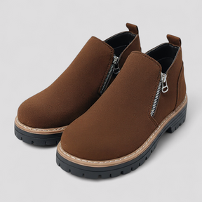 Shoes : Comfortabele Laarzen met Ronde Neus voor Dames - Zwart in Bruin van Pantino
