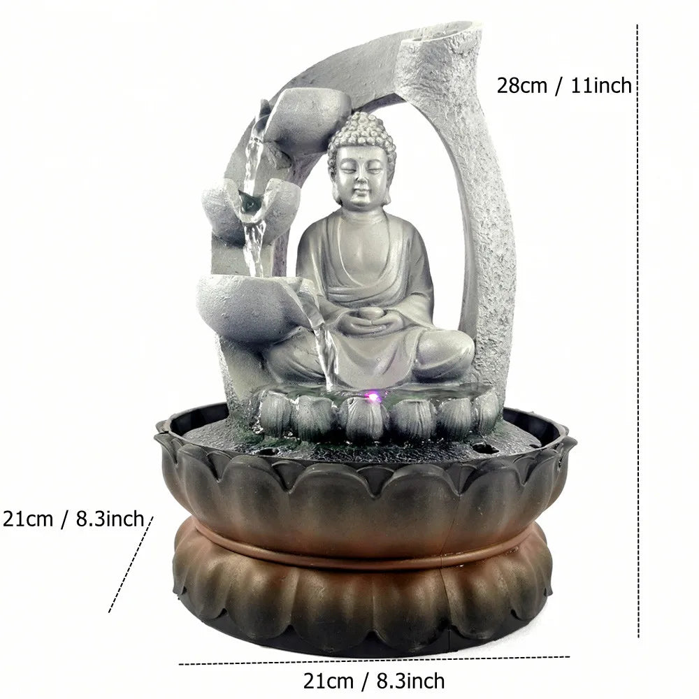 home & garden : ZenFlow - Boeddha Waterfontein Zilver in van Pantino