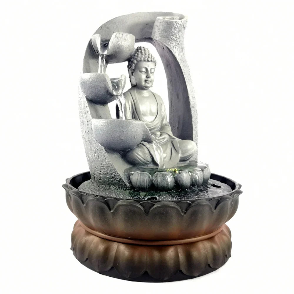 home & garden : ZenFlow - Boeddha Waterfontein Zilver in van Pantino