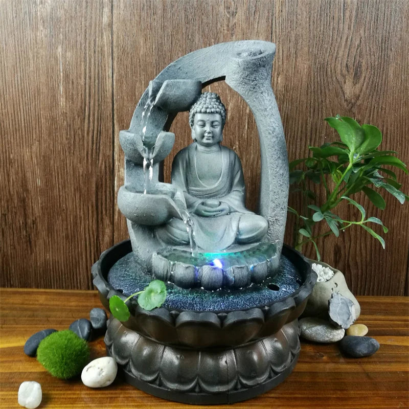home & garden : ZenFlow - Boeddha Waterfontein Zilver in van Pantino