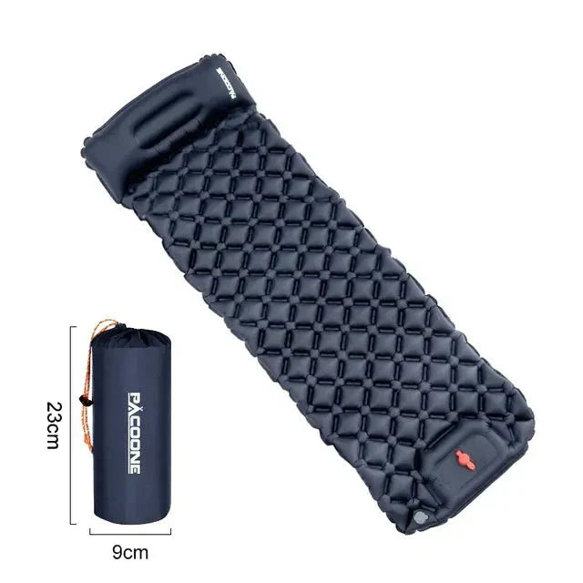 outdoor equipment : Ultralicht Kampeerluchtmatras met Ingebouwde Opblaaspomp - Comfort Ontmoet Gemak - Donkerblauw in Donkerblauw van Pantino