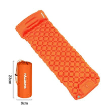 outdoor equipment : Ultralicht Kampeerluchtmatras met Ingebouwde Opblaaspomp - Comfort Ontmoet Gemak - Donkerblauw in Oranje van Pantino