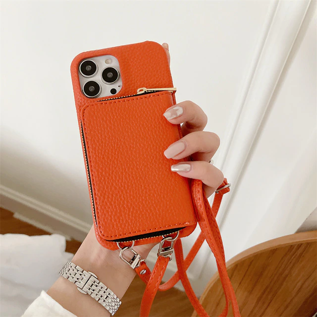 Phone Case : Crossbody Case Dames - Oranje in Oranje van Pantino