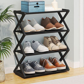 home & garden : Minimalistisch Schoenenrek - Ruimtebesparend Compact Design - Bamboe in Zwart van Pantino
