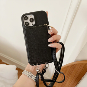 Phone Case : Crossbody Case Dames - Oranje in Zwart van Pantino