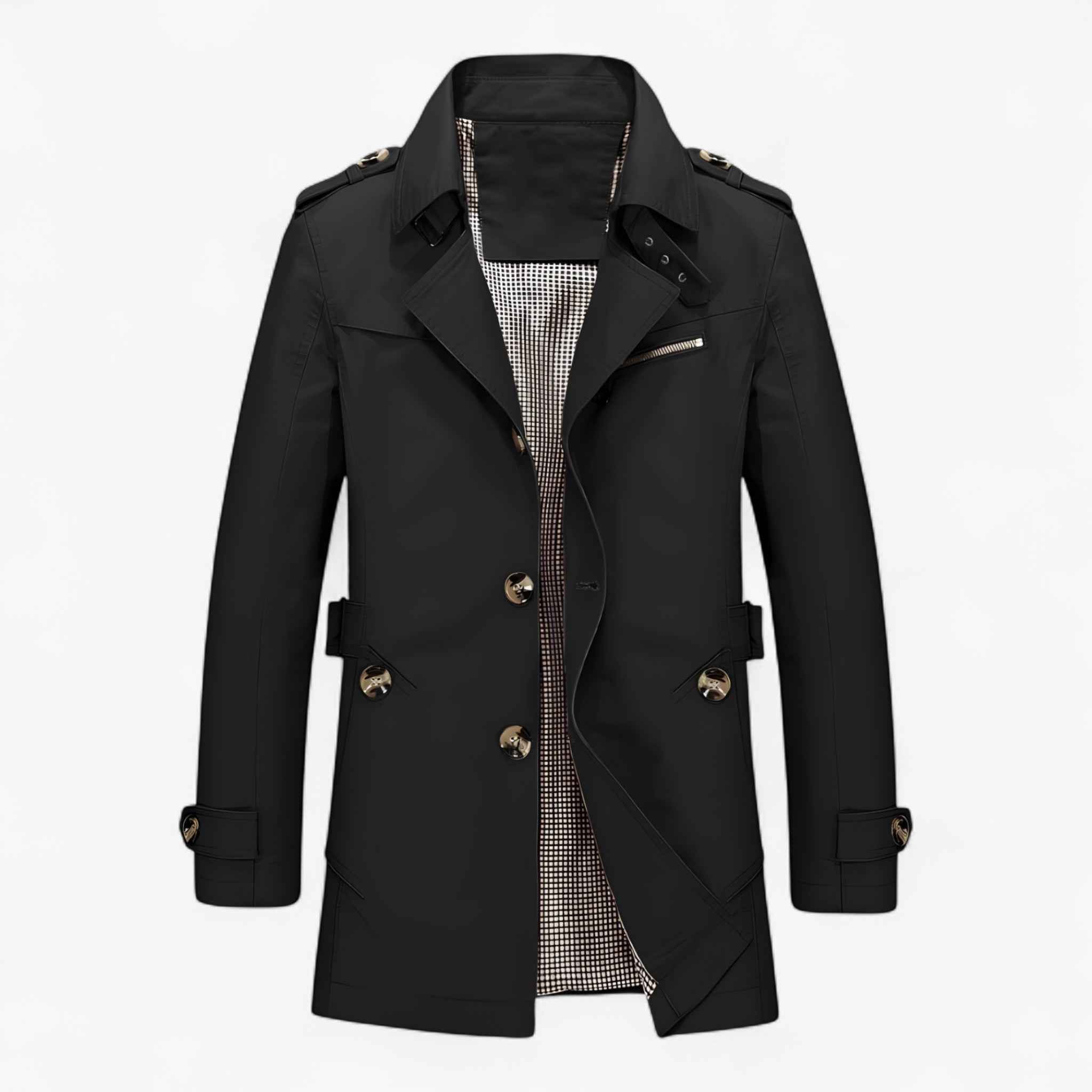 Men's Coats & Jackets : Elegante Herenjas van Katoen en Leer, Warm, Diverse Kleuren en Maten in Nero van Pantino