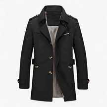 Men's Coats & Jackets : Elegante Herenjas van Katoen en Leer, Warm, Diverse Kleuren en Maten in Nero van Pantino