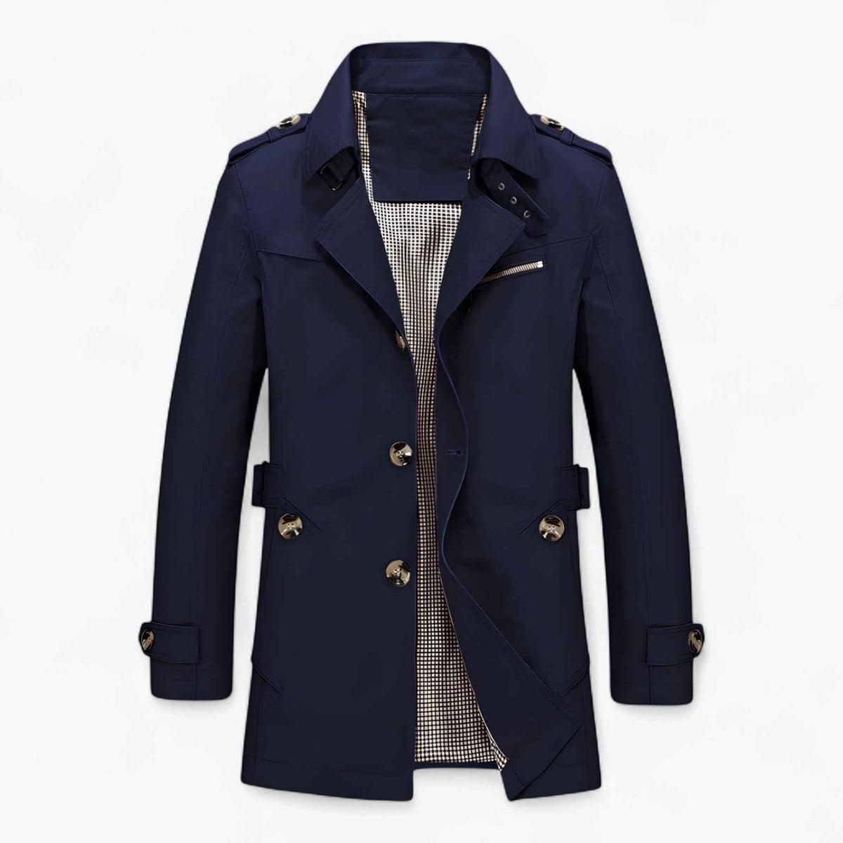Men's Coats & Jackets : Elegante Herenjas van Katoen en Leer, Warm, Diverse Kleuren en Maten in Blu van Pantino