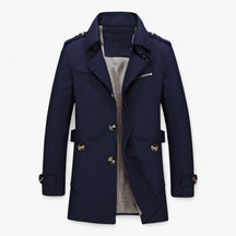 Jacket : Katoenen Jas Heren - Ontspannen Stijl en Comfort de Hele Dag door Zwart in Blauw van Pantino
