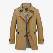 Jacket : Katoenen Jas Heren - Ontspannen Stijl en Comfort de Hele Dag door Zwart in Donker khaki van Pantino