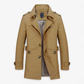 Jacket : Katoenen Jas Heren - Ontspannen Stijl en Comfort de Hele Dag door Zwart in Donker khaki van Pantino