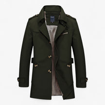 Men's Coats & Jackets : Elegante Herenjas van Katoen en Leer, Warm, Diverse Kleuren en Maten in Militair groen van Pantino