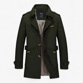 Men's Coats & Jackets : Elegante Herenjas van Katoen en Leer, Warm, Diverse Kleuren en Maten in Militair groen van Pantino