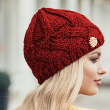 Hat : Muts Zwart - Zachte en Modieuze Gebreide in Rood van Pantino
