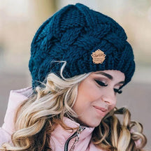 Hat : Muts Zwart - Zachte en Modieuze Gebreide in Blauw van Pantino