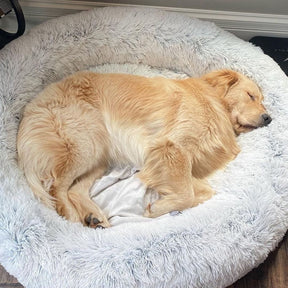 pets : Hondenmand Fluffy Calming Bed Koffie - Zacht Anti-Angst voor Kleine & Middelgrote Honden in van Pantino