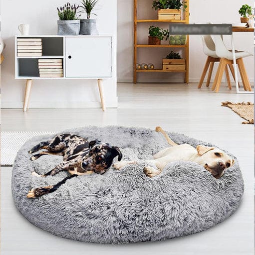 pets : Hondenmand Fluffy Calming Bed Koffie - Zacht Anti-Angst voor Kleine & Middelgrote Honden in van Pantino