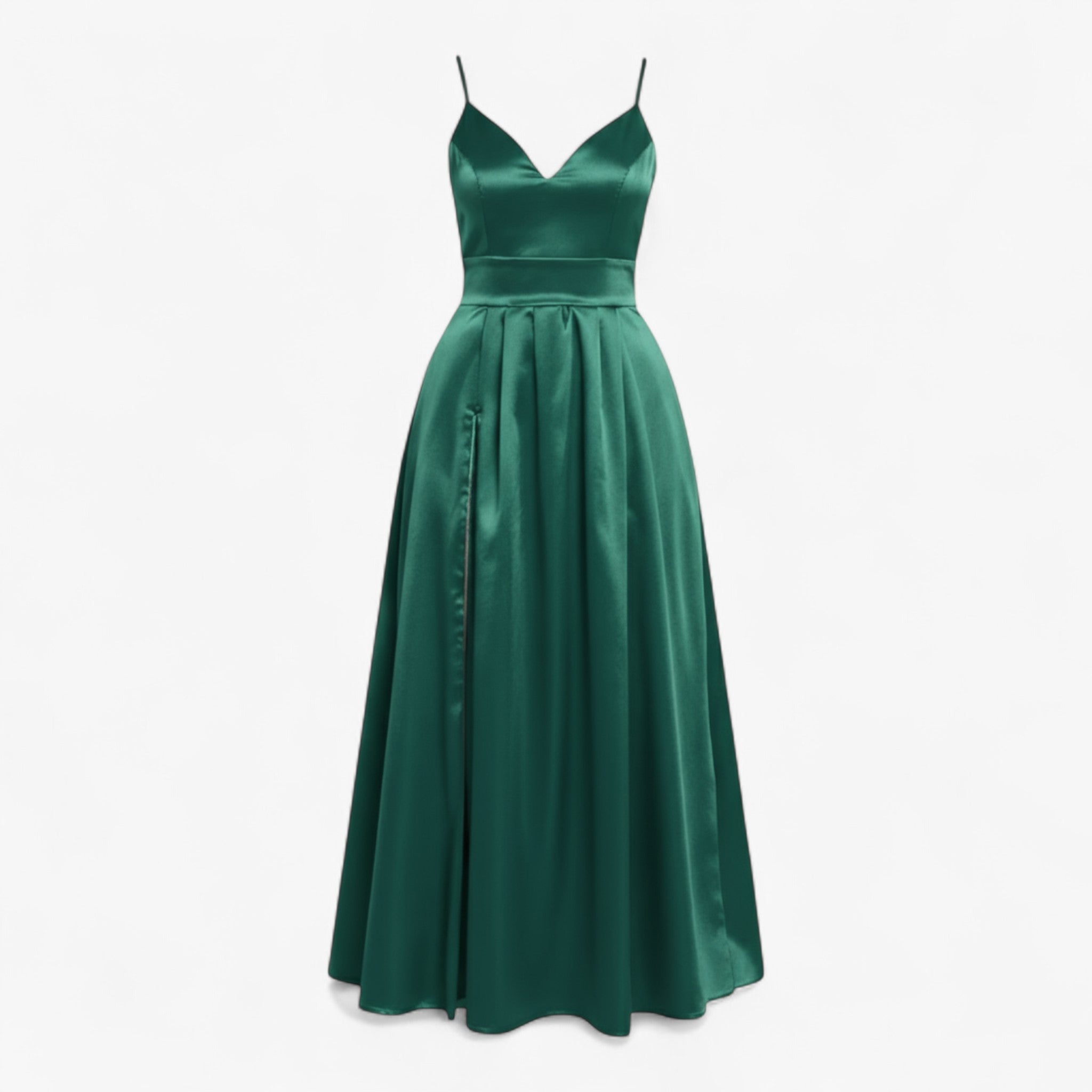 Dress : Jurk Dames Rood - V-halsjurk Satijn in Intense Aqua Green van Pantino