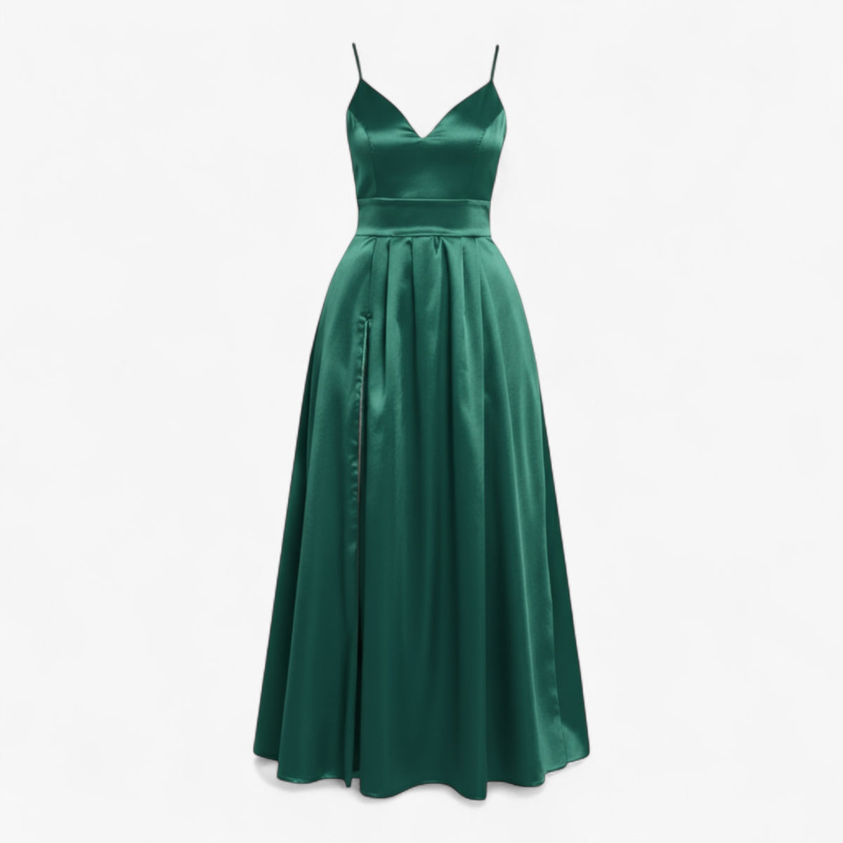 Dress : Jurk Dames Rood - V-halsjurk Satijn in Intense Aqua Green van Pantino