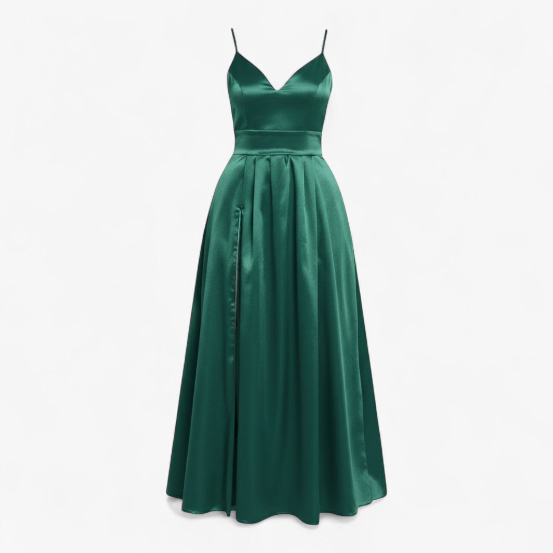 Dress : Jurk Dames Rood - V-halsjurk Satijn in Intense Aqua Green van Pantino