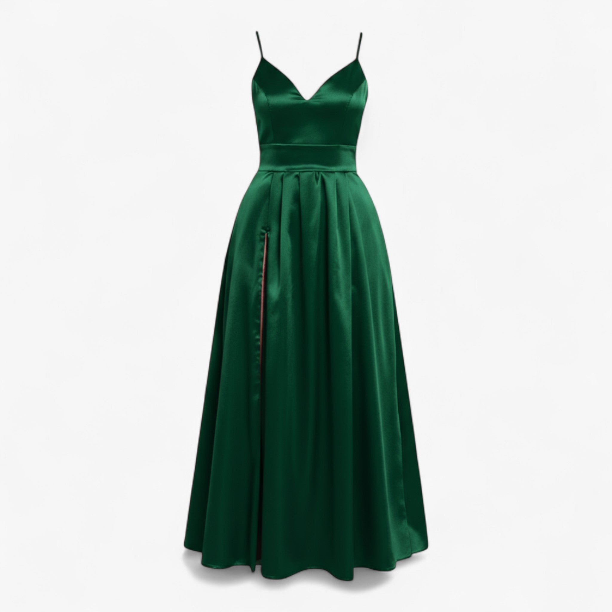 Dress : Jurk Dames Rood - V-halsjurk Satijn in Groen van Pantino