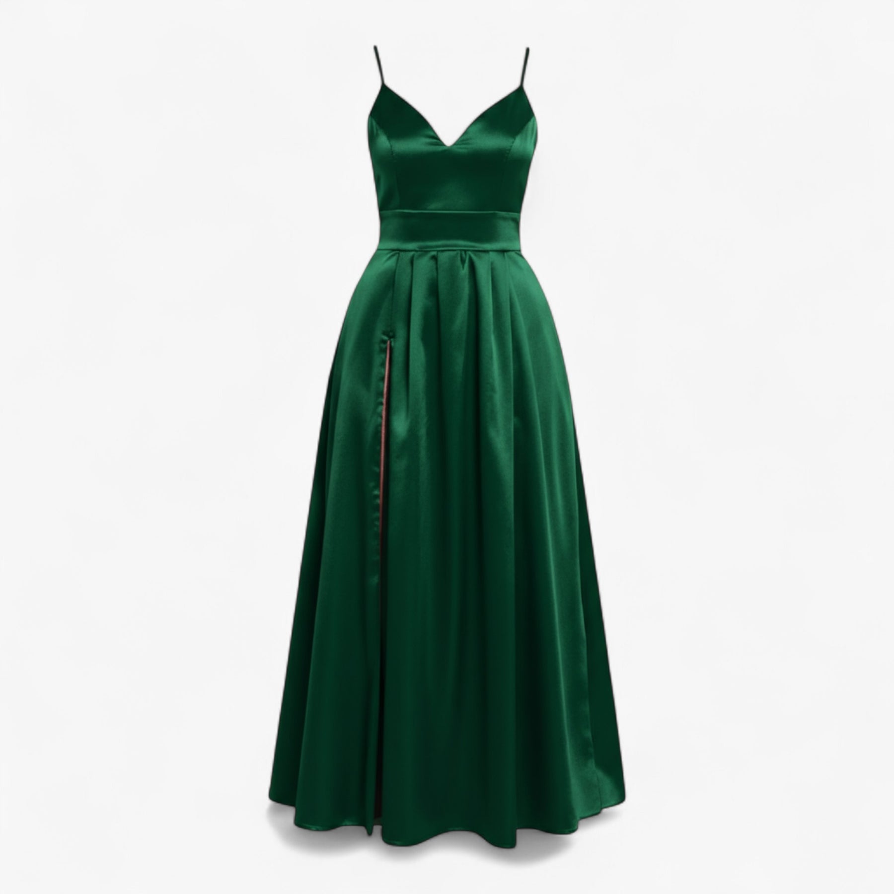 Dress : Jurk Dames Rood - V-halsjurk Satijn in Groen van Pantino