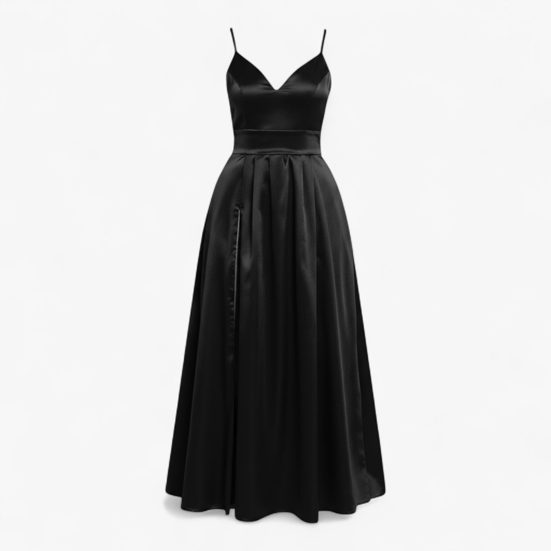 Dress : Jurk Dames Rood - V-halsjurk Satijn in Zwart van Pantino
