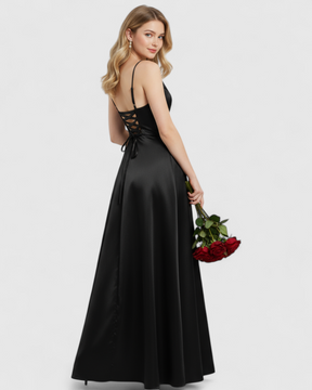 Dress : Jurk Dames Rood - V-halsjurk Satijn in van Pantino